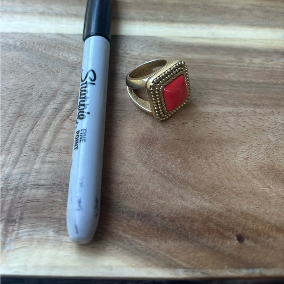 Lia Sophia Gold Toned and Coral Ring - Picture 4 of 6